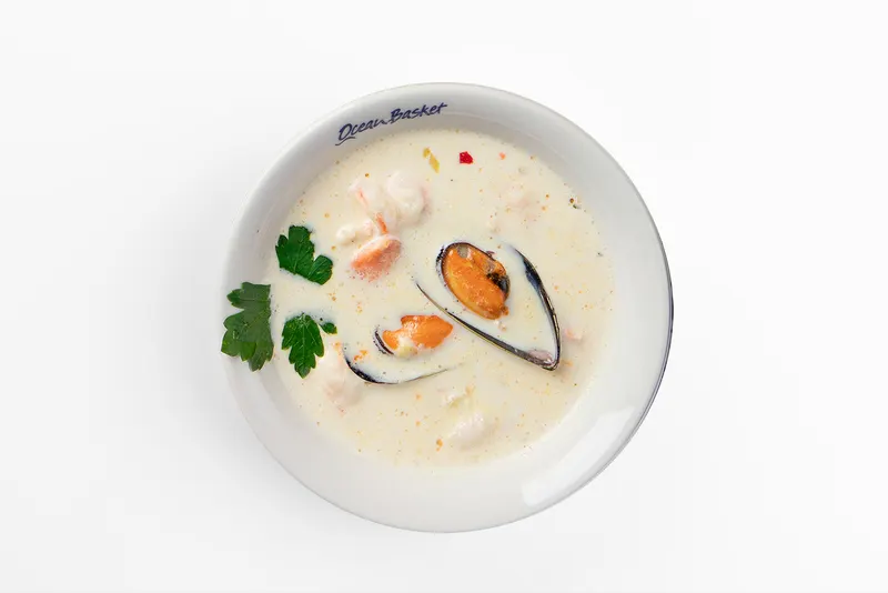 Сливочный суп с морепродуктами